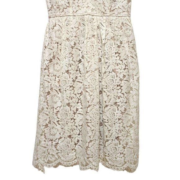 Lulu's Love Swept White Lace Midi Skater Dress With Pockets Sz S - Picture 2 of 10